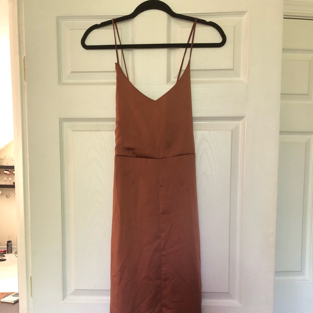 Eloise Satin Midi Slip Dress